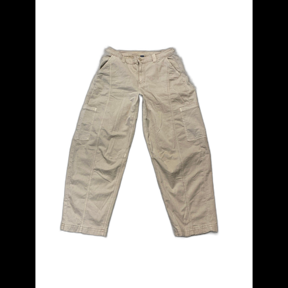 American Eagle Barrel Cargo Pants High Rise Sz 8R Tan Utility Gorpcore Casual